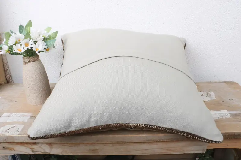 Cushion, 16x16 Brown Pillow Case, Handwoven Pillow Cover Pillow, Vintage Kilim Throw Pillow, Turkish Kilim Pillow, Boho Pillow Sham Cover - 7