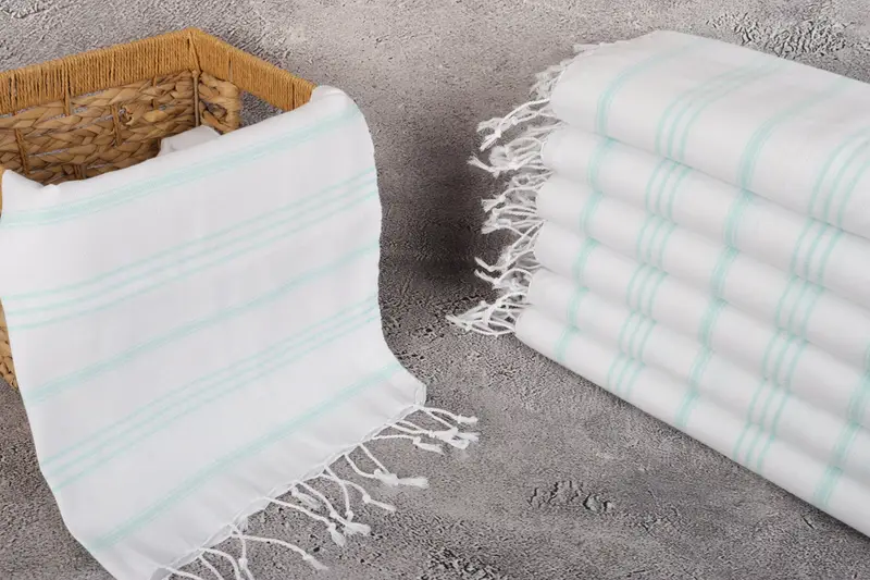 Bathroom Towels, Turkish Tea Towel, Customized Turkish Towel, Personalized Gifts, 40x24 Cotton Striped Towel, Bachelor Gift, Embroidery Towel - 3