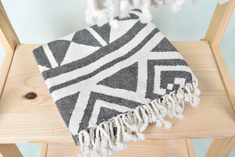 Holiday Towel, Beach Size Towel, Organic towel, Bridal Shower Gift, 70x40 Cotton Geometric Towel, Monogrammed Beach Towel, Valentines Day Gift Idea - 6