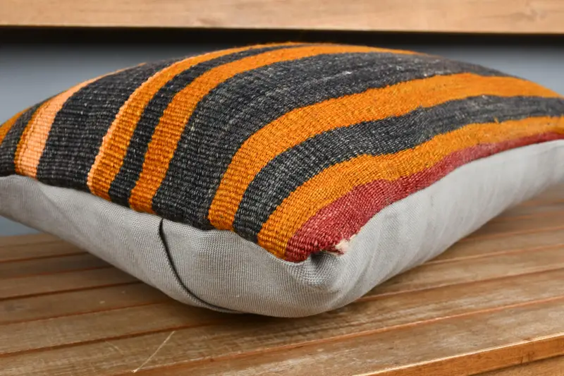 Pillow for Sofa, Boho Pillow, Anatolian Cushion Case, Boho Pillow Sham Cover, 16x24 Orange Cushion Cover, Outdoor Bolster Cushion, Pillow Case - 3