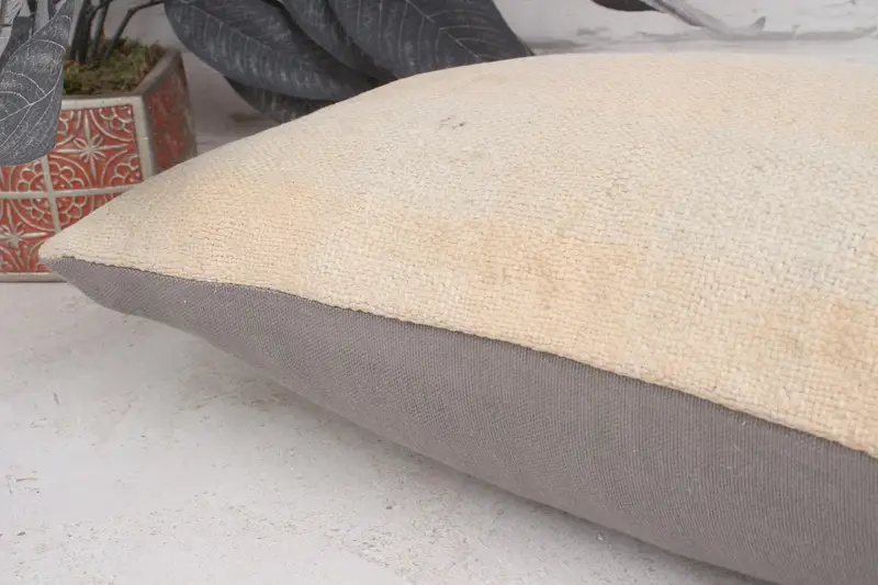12x20 Beige Cushion Cover, Pillow, Pillow for Sofa, Ethnical Kilim Rug Pillow, Rustic Cushion Cover, Seat Pillow, Traditional Cushion, Kilim Pillow - 7
