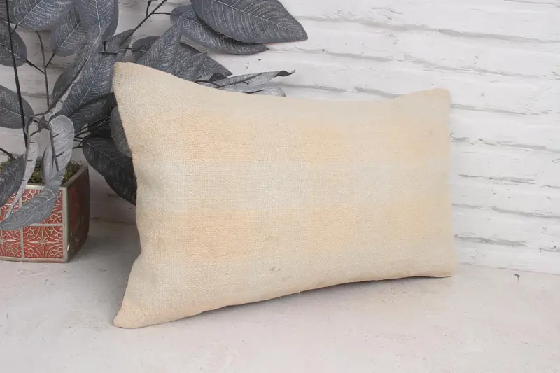 12x20 Beige Cushion Cover, Pillow, Pillow for Sofa, Ethnical Kilim Rug Pillow, Rustic Cushion Cover, Seat Pillow, Traditional Cushion, Kilim Pillow - 3