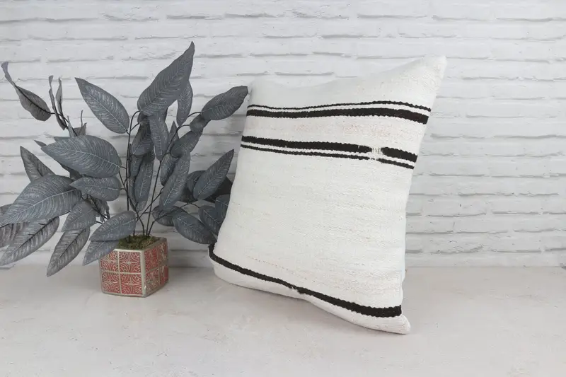 Antique Pillows, Boho Pillow Sham Cover, Outdoor Throw Cushion Cover, 22x22 White Cushion Case, Oriental Cushion Cover, Turkish Pillow, Pillow Cover - 5