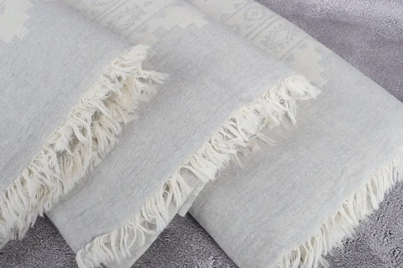 Bridal Shower Gift, 92x80 Cotton Kilim Towel, Woven Throw Blanket, Housewarming Gift, Gift For Boyfriend, Shower Curtain, Beach Theme Wedding Gift - 5