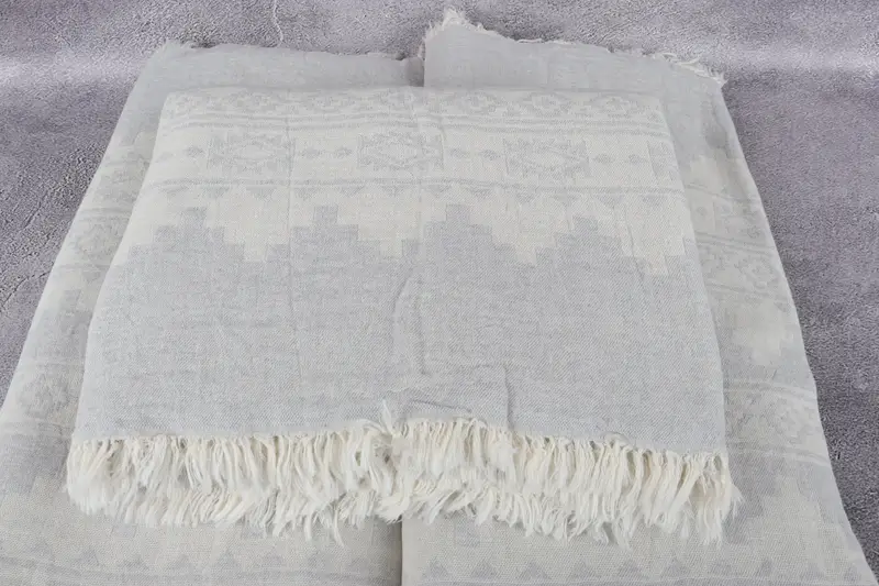 Bridal Shower Gift, 92x80 Cotton Kilim Towel, Woven Throw Blanket, Housewarming Gift, Gift For Boyfriend, Shower Curtain, Beach Theme Wedding Gift - 4
