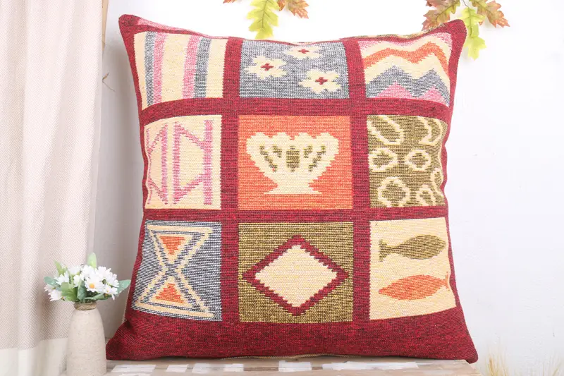 Boho Pillow Sham Cover, 32x32 Red Cushion, Cozy Throw Pillow Sham, Pillow Sham, Vintage Kilim Pillow, Pillow for Sofa, Outdoor Pillow Sham - 2