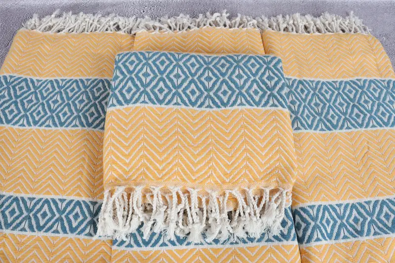 Quick-Dry Beach Towel, Soft organic Turkish peshtemal for luxury spa use, 70x40 Cotton Chevron Towel, Summer Gift, Maid Of Honor Gift, Turkish towel - 4