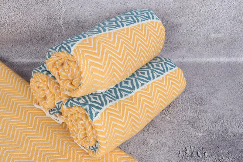 Quick-Dry Beach Towel, Soft organic Turkish peshtemal for luxury spa use, 70x40 Cotton Chevron Towel, Summer Gift, Maid Of Honor Gift, Turkish towel - 7