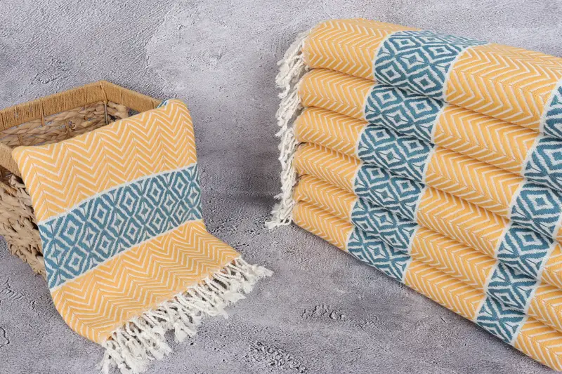 Quick-Dry Beach Towel, Soft organic Turkish peshtemal for luxury spa use, 70x40 Cotton Chevron Towel, Summer Gift, Maid Of Honor Gift, Turkish towel - 3