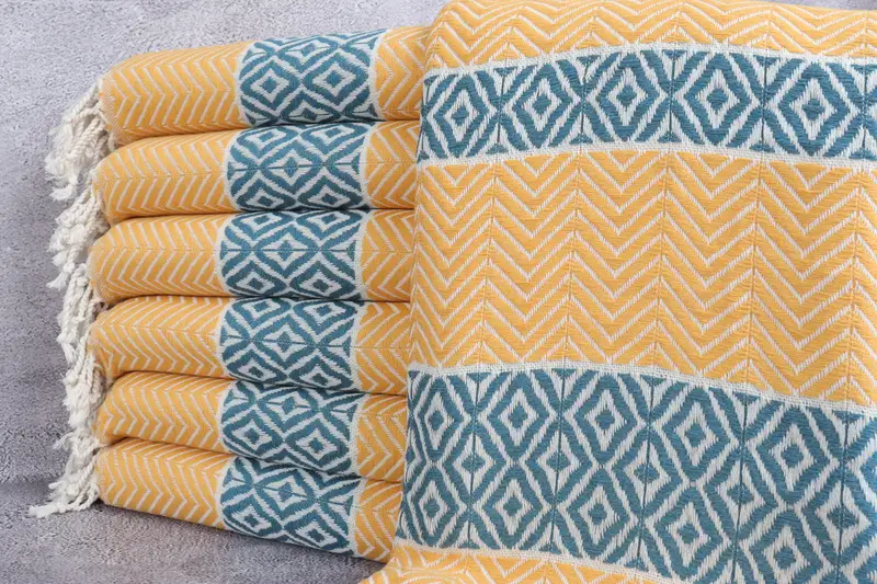 Quick-Dry Beach Towel, Soft organic Turkish peshtemal for luxury spa use, 70x40 Cotton Chevron Towel, Summer Gift, Maid Of Honor Gift, Turkish towel - 1