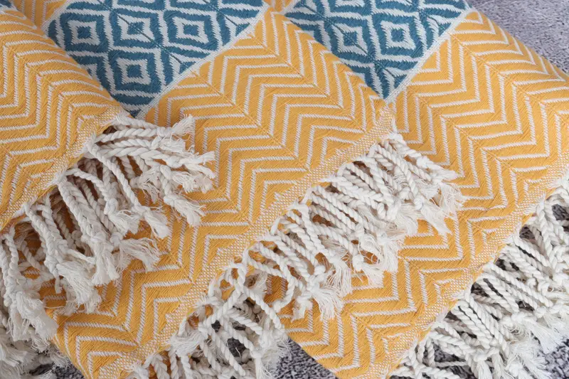 Quick-Dry Beach Towel, Soft organic Turkish peshtemal for luxury spa use, 70x40 Cotton Chevron Towel, Summer Gift, Maid Of Honor Gift, Turkish towel - 5