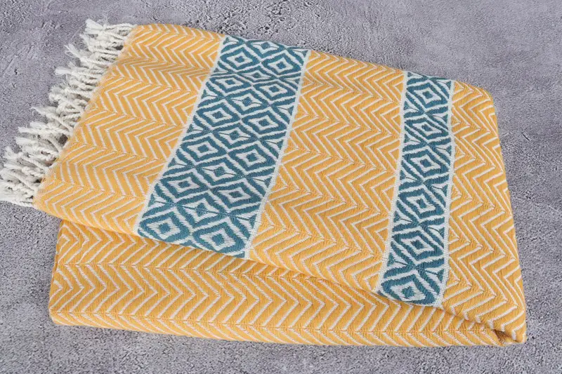 Quick-Dry Beach Towel, Soft organic Turkish peshtemal for luxury spa use, 70x40 Cotton Chevron Towel, Summer Gift, Maid Of Honor Gift, Turkish towel - 6