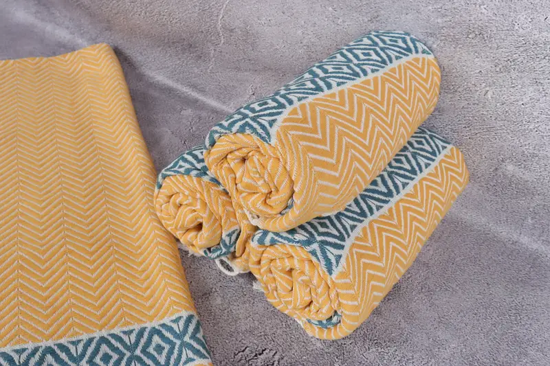Quick-Dry Beach Towel, Soft organic Turkish peshtemal for luxury spa use, 70x40 Cotton Chevron Towel, Summer Gift, Maid Of Honor Gift, Turkish towel - 8