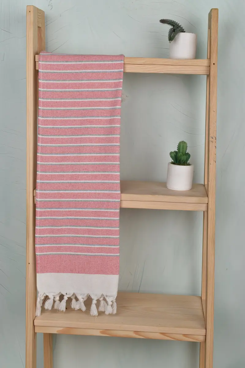 Monogrammed Hand Towel, Turkish Hand Towel, Bathroom Towels, Organic Towel, Personalized Wedding Gift For Couple, 36x18 Cotton Striped Terry Towel - 8