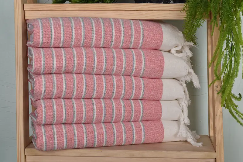 Monogrammed Hand Towel, Turkish Hand Towel, Bathroom Towels, Organic Towel, Personalized Wedding Gift For Couple, 36x18 Cotton Striped Terry Towel - 1