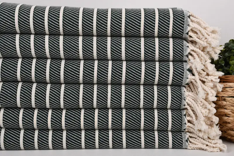 Handmade Gift, Turkish towel bulk order for wedding gifts, 70x40 Bamboo Striped Towel, Bachelorette Party Gift, Gift For Him, Gift Boxes Towel - 2