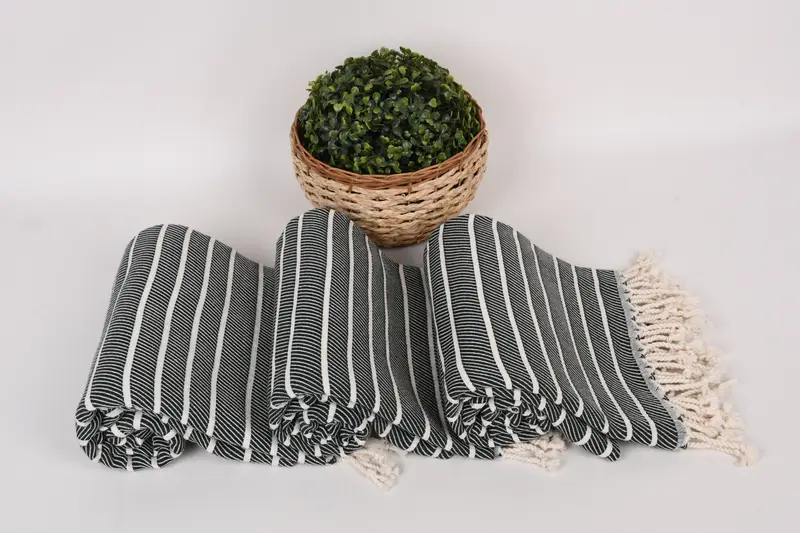 Handmade Gift, Turkish towel bulk order for wedding gifts, 70x40 Bamboo Striped Towel, Bachelorette Party Gift, Gift For Him, Gift Boxes Towel - 8