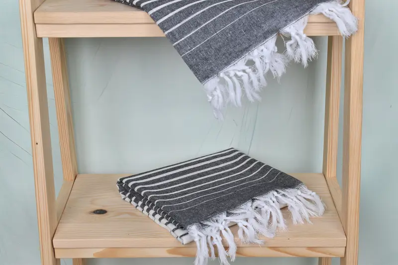 Thin towel, Lightweight Turkish towel, Family Gift Basket, Housewarming Gift, Valentines Gift, 70x40 Cotton Striped Towel, Beach Towel Bulk - 5