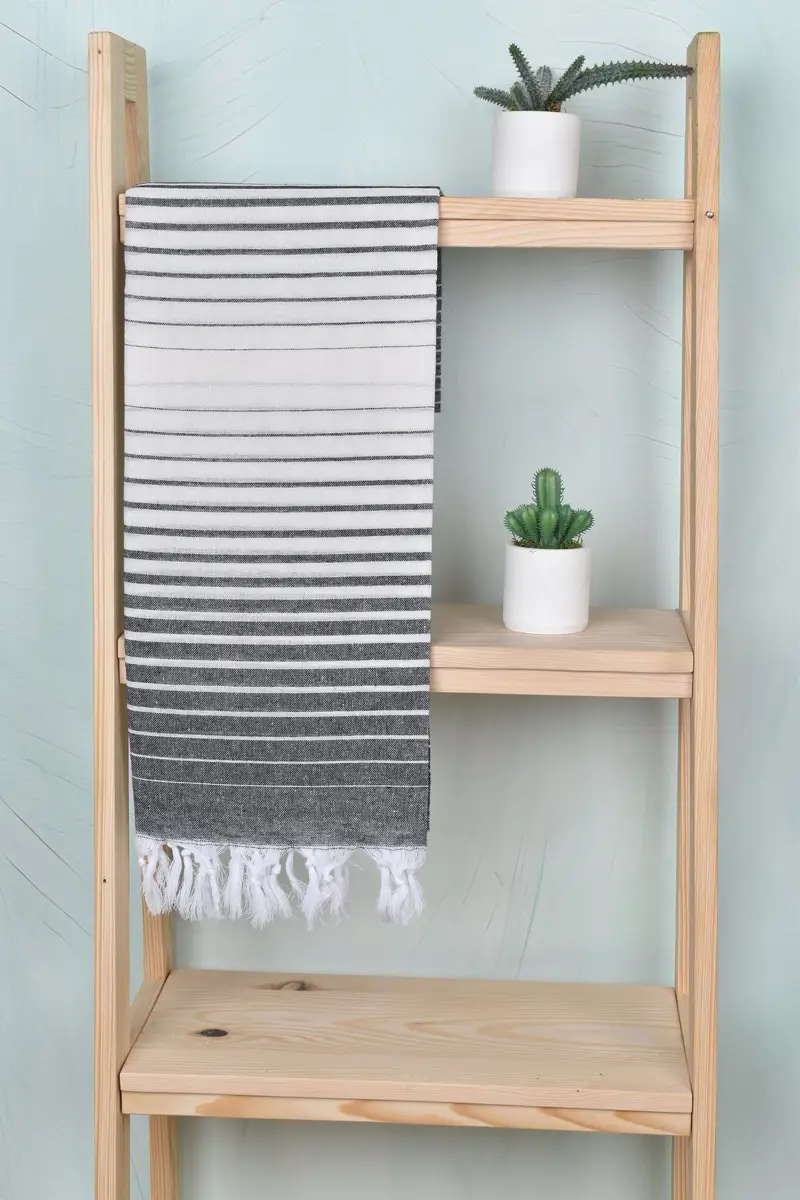 Thin towel, Lightweight Turkish towel, Family Gift Basket, Housewarming Gift, Valentines Gift, 70x40 Cotton Striped Towel, Beach Towel Bulk - 7