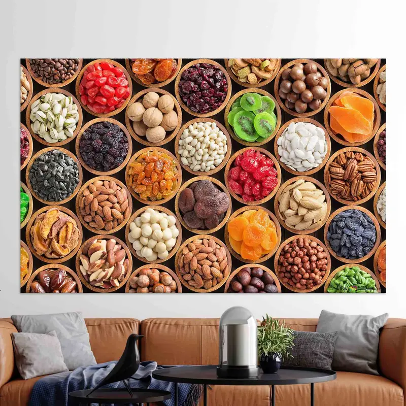 Elegant Spices & Fruits Kitchen Canvas Print - Vibrant Dining Room Art