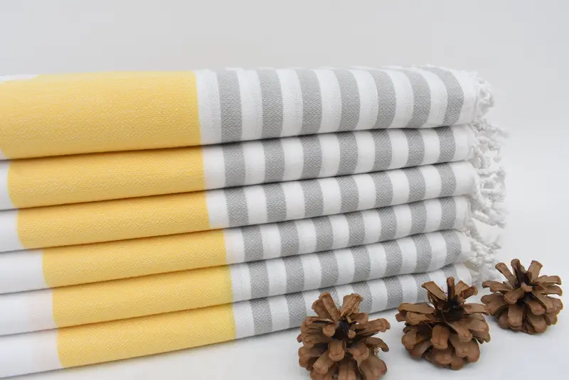 Peshtemal Towel USA, Bridal Shower Favor, Travel towel, Soft and absorbent Turkish towel, Gift For Him, Quick-dry towel, 70x40 Cotton Striped Towel - 2