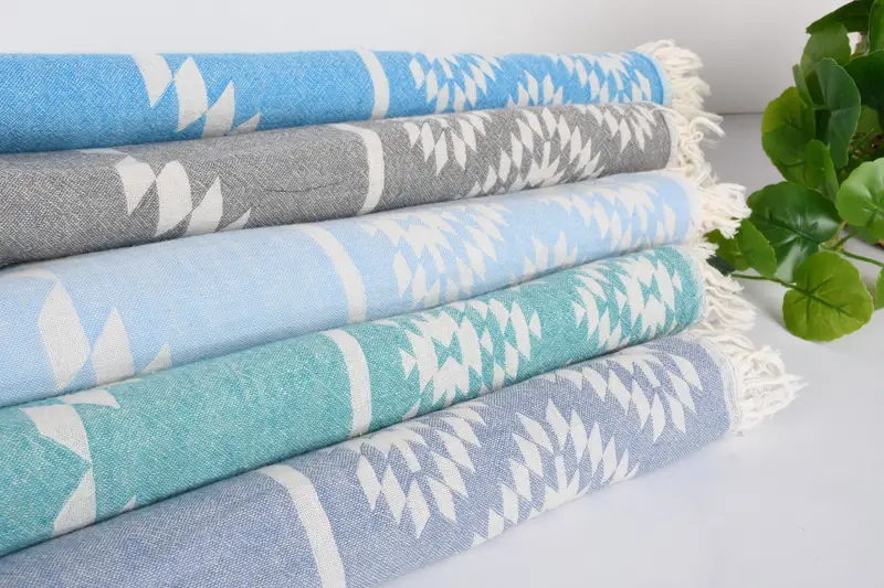 Cotton towel, 70x36 Cotton Kilim Towel, Bridal Shower Favor, Handmade Turkish hammam towel, Gift For Him, Beach towel, Turkish bath towel for spa - 3