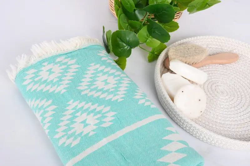 Cotton towel, 70x36 Cotton Kilim Towel, Bridal Shower Favor, Handmade Turkish hammam towel, Gift For Him, Beach towel, Turkish bath towel for spa - 6