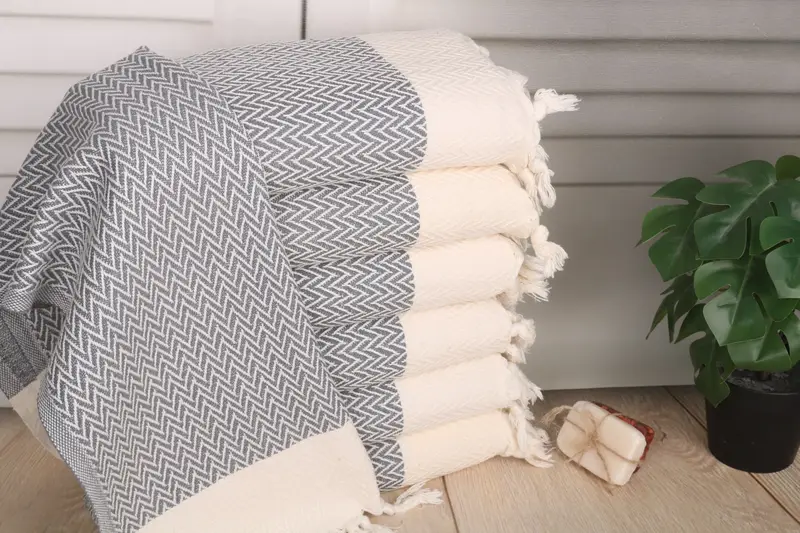 Monogrammed Hand Towel, 34x18 Cotton Zigzag Design Towel, Customized Turkish Towel, Turkish Hand Towel, Maid Of Honor Gift, Monogram Hand Towel - 1