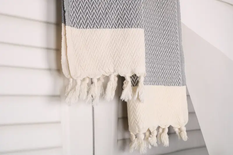 Monogrammed Hand Towel, 34x18 Cotton Zigzag Design Towel, Customized Turkish Towel, Turkish Hand Towel, Maid Of Honor Gift, Monogram Hand Towel - 8
