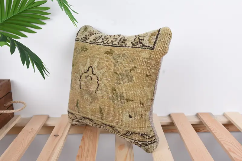 Home Decor Pillow, Christmas Cushion Case, Throw Kilim Pillow, 12x12 Brown Cushion, Floor Cushion, Ethnical Kilim Rug Pillow, Cotton Pillow, Cushion - 5