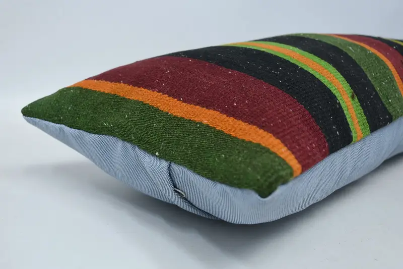 Decorative Cushion, Vintage Kilim Pillow, Sofa Bolster Cushion, Turkish Kilim Pillow, Vintage Kilim Throw Pillow, Pillow Sham, 12x36 Brown Pillow - 5