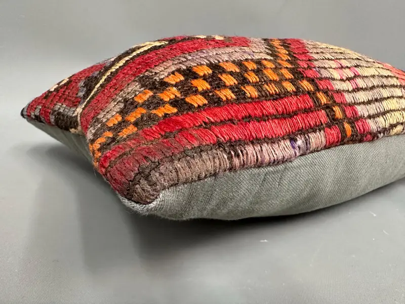 Pillow, Pillow for Couch, Kilim Cushion Sham, 12x20 Red Pillow Cover, Lounge Throw Cushion Case, Retro Throw Pillow Case, Kilim Pillow - 6