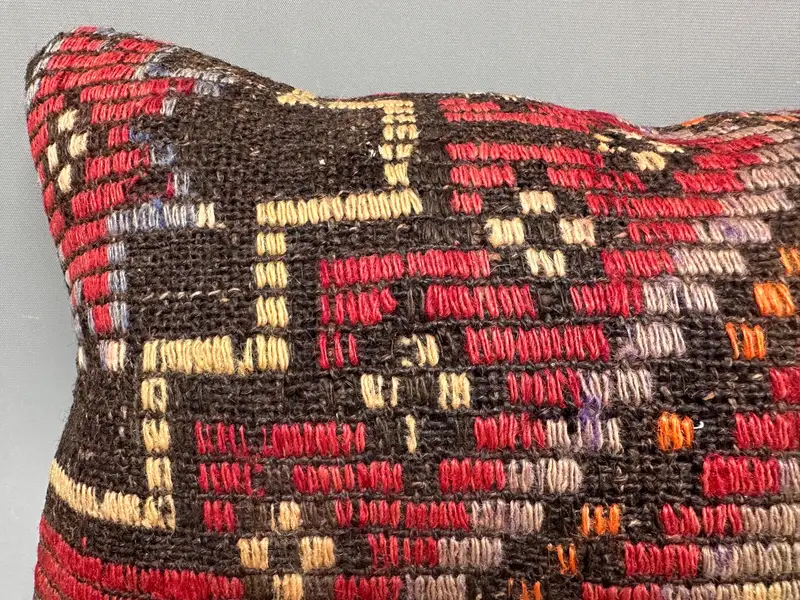 Pillow, Pillow for Couch, Kilim Cushion Sham, 12x20 Red Pillow Cover, Lounge Throw Cushion Case, Retro Throw Pillow Case, Kilim Pillow - 5