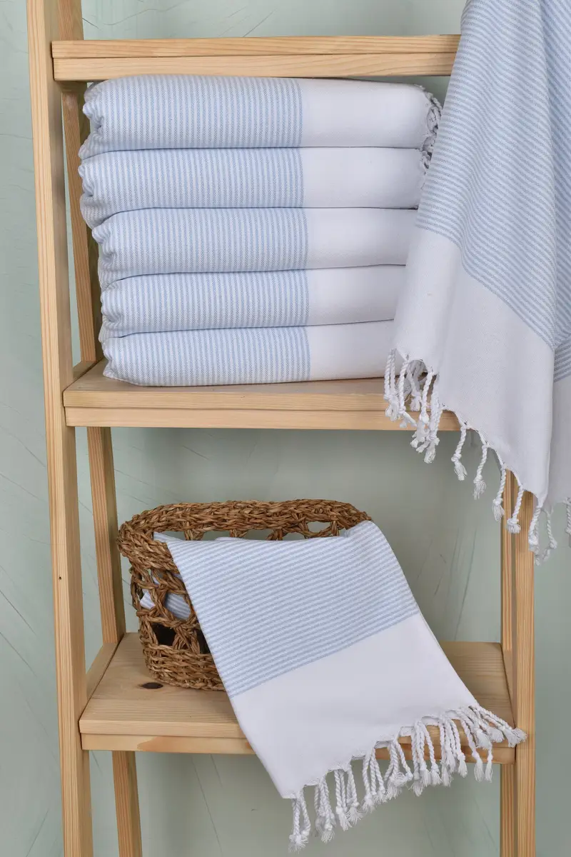 Turkish Tea Towel, Family Gift, Wedding Hand Made Gift, Monogrammed Hand Towel, Gift For The Home, Kitchen Towel, 40x18 Cotton Striped Towel - 3