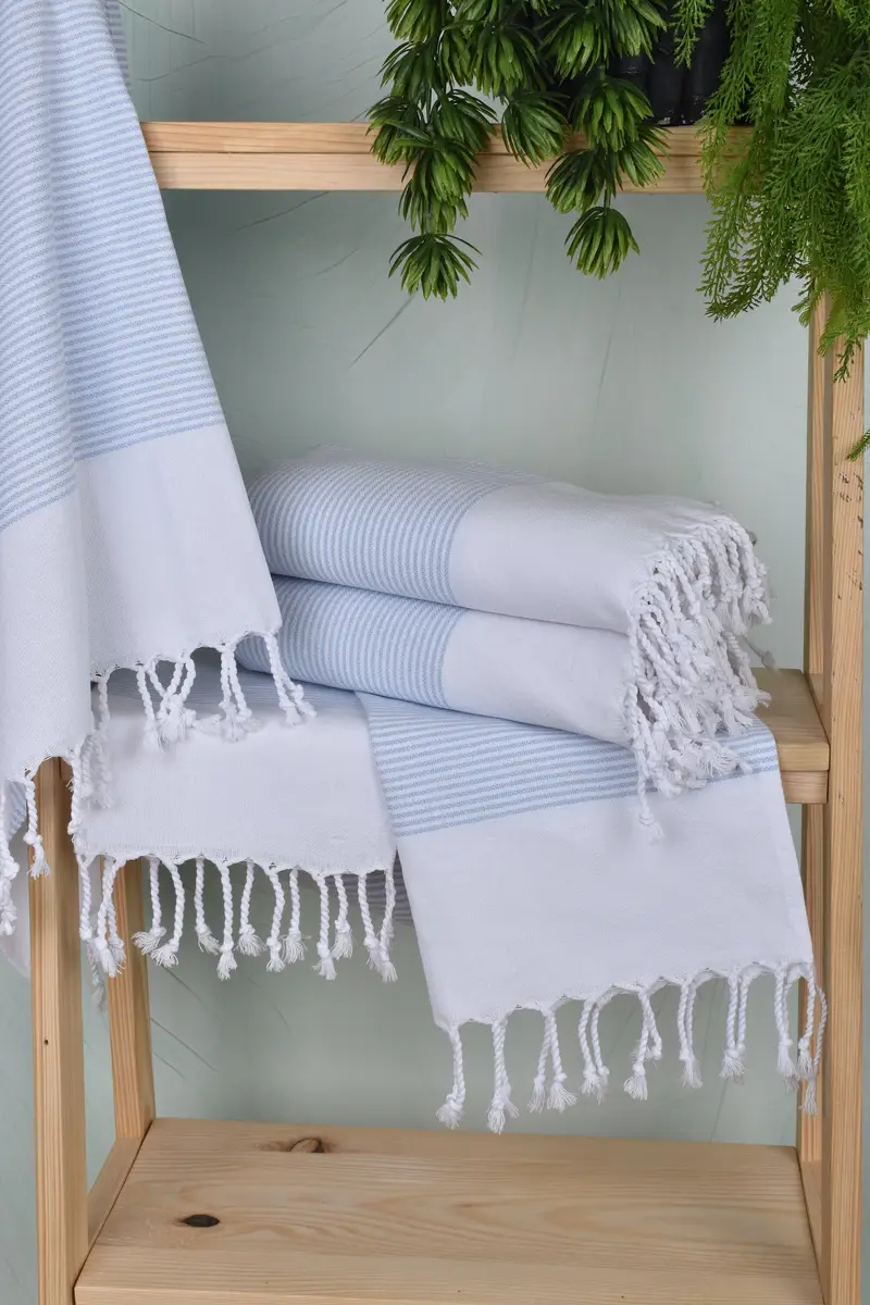 Turkish Tea Towel, Family Gift, Wedding Hand Made Gift, Monogrammed Hand Towel, Gift For The Home, Kitchen Towel, 40x18 Cotton Striped Towel - 6