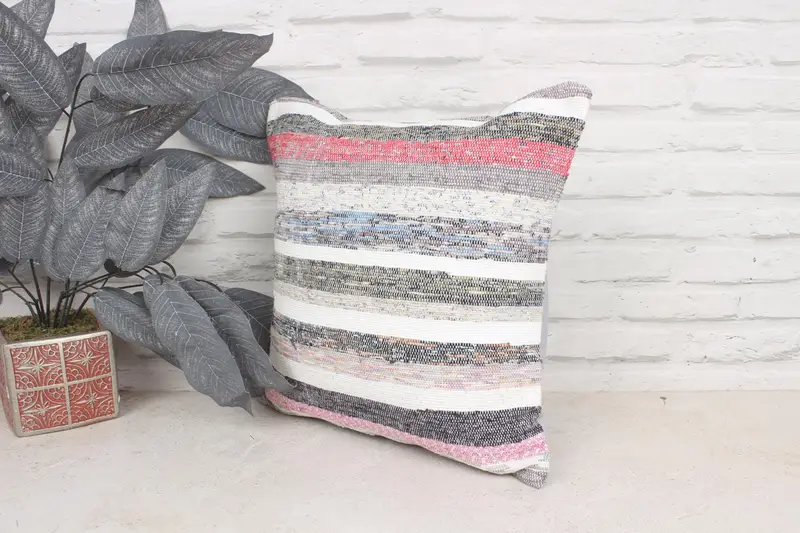 Turkish Pillow, Antique Pillows, Pillow, Living Room Throw Pillow Sham, 16x16 Beige Cushion Case, One Of A Kind Pillow, Vintage Kilim Pillow - 4