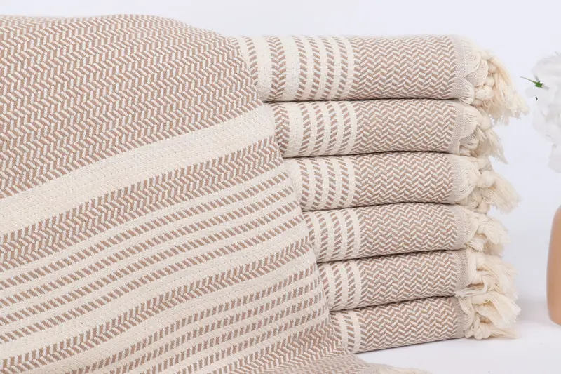 Summer Towel, Absorbent Turkish towel, Gift Towel, Bath towel, 70x40 Cotton Striped Towel, Bachelorette Party Decorations, Gift For Wedding Day - 1