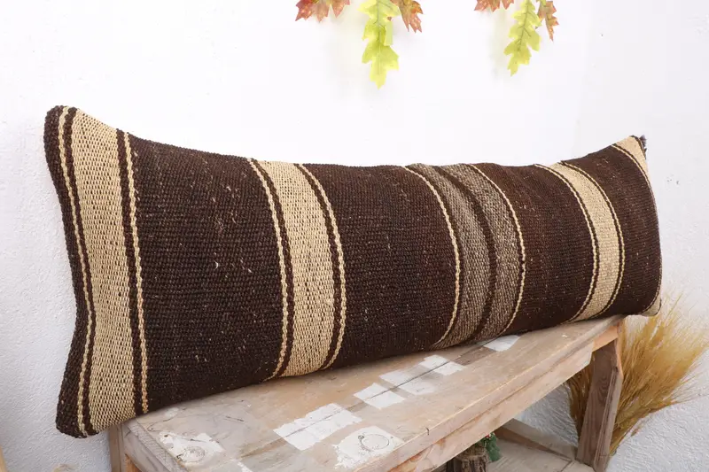 12x36 Beige Pillow Cover, Cushion Case, Shabby Chic Pillow Cover, Throw Kilim Pillow, Vintage Pillow, Boho Pillow Sham Cover, Car Cushion Case - 4