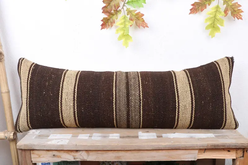 12x36 Beige Pillow Cover, Cushion Case, Shabby Chic Pillow Cover, Throw Kilim Pillow, Vintage Pillow, Boho Pillow Sham Cover, Car Cushion Case - 2