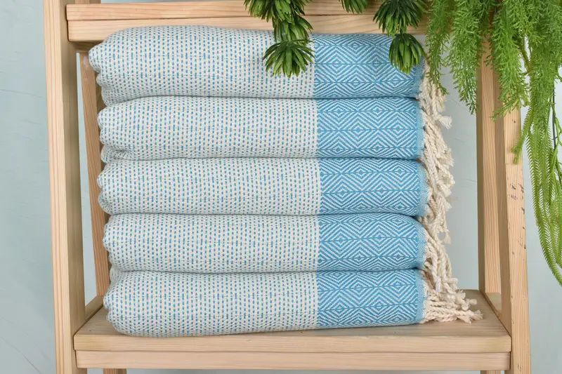 Wedding Favors Turquoise Cotton Tea Towel Hand Towel, 36x18 Inches
