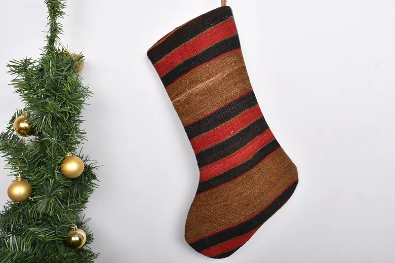 Noel Süsleri Deseni, 7 İnç Geniş Tatil Çorabı