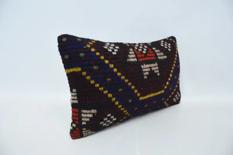 Kilim Rug Pillow Sham, Accent Pillow Case, Home Decor Pillow, Kilim Cushion Sham, Boho Pillow, 12x20 Brown Pillow Case, Cushion - 3