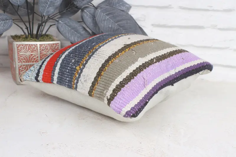 Pillow, Pillow for Couch, Pastel Pillow, Gift Pillow, 12x12 Blue Pillow Cover, Bohemian Cushion Pillow, Vintage Kilim Pillow - 6