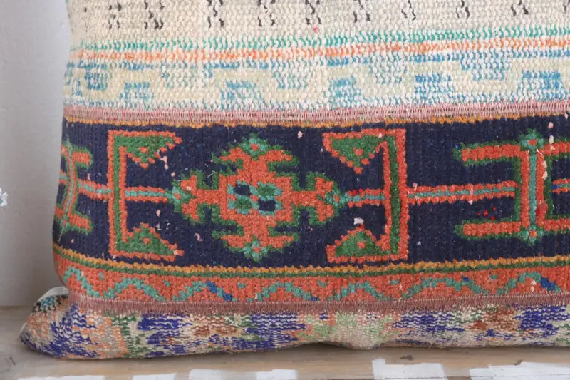 Wool Kilim Pillow Cushion, Throw Kilim Pillow, Cushion Case, Accent Throw Cushion, Antique Pillows, Kilim Pillow Cover, 28x28 Blue Pillow - 3