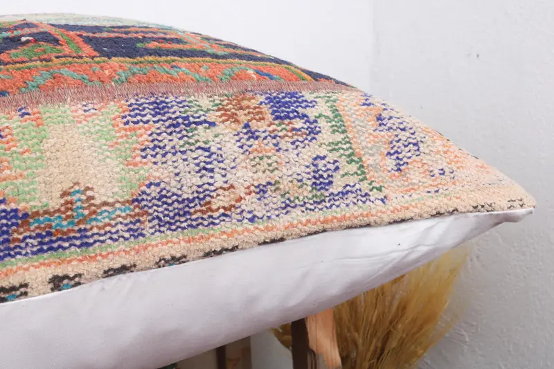 Wool Kilim Pillow Cushion, Throw Kilim Pillow, Cushion Case, Accent Throw Cushion, Antique Pillows, Kilim Pillow Cover, 28x28 Blue Pillow - 6
