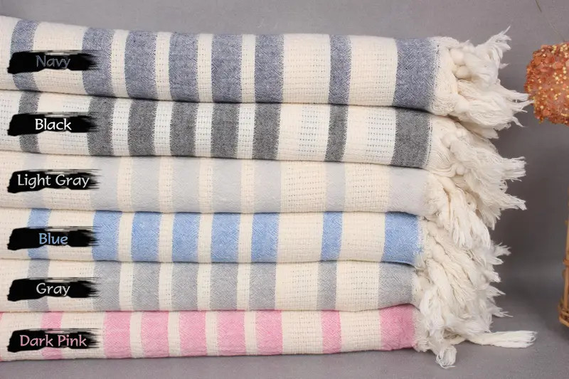 70x34 Cotton Striped Towel, Embroidery Towels, Vegas Bachelorette Party Favors, Personalized Turkish Towel, Beach towel, Embroidered Towel - 2