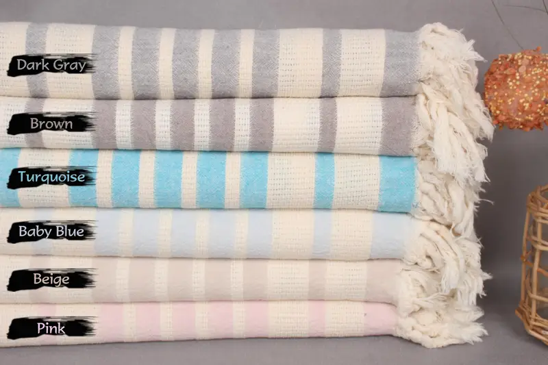 70x34 Cotton Striped Towel, Embroidery Towels, Vegas Bachelorette Party Favors, Personalized Turkish Towel, Beach towel, Embroidered Towel - 1