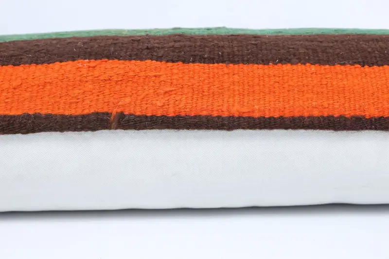 Kilim Pillow, Vintage Pillow, Seat Pillow Case, Outdoor Bolster Cushion Case, Pillow Case, Ethnical Kilim Rug Pillow, 12x48 Green Cushion Cover - 5