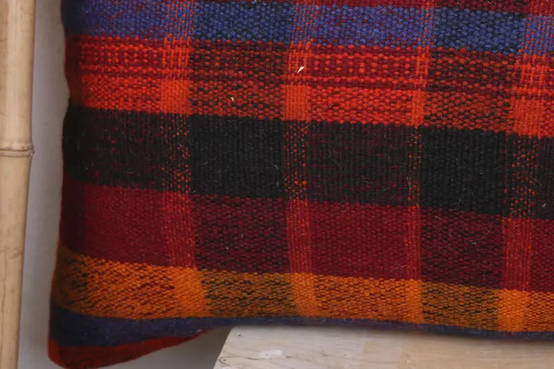 Kilim Pillow, Yoga Cushion Case, Cushion Case, 16x48 Red Pillow Sham, Handmade Kilim Cushion, Vintage Pillow, Meditation Cushion Cover - 3
