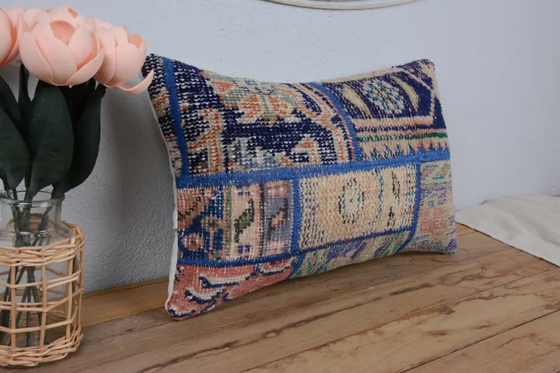 Oriental Pillow Cover, Pillow for Couch, Yoga Pillow Case, Home Decor Pillow, Cushion, Vintage Pillow, Pattern Throw Pillow Sham, 12x20 Beige Pillow - 1